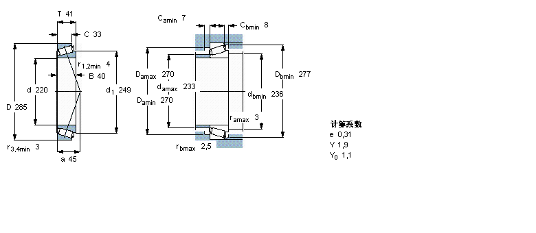 SKF 圆锥滚子轴承, 单列, 公制轴承T2DC220/VE141样本图片
