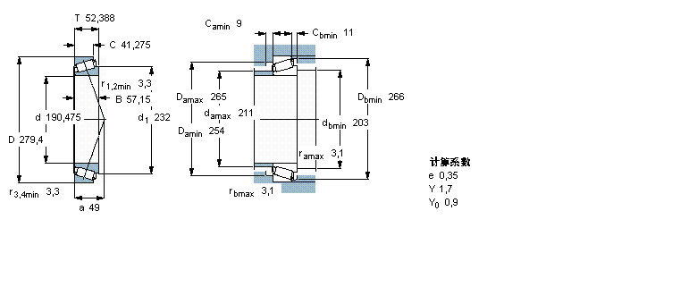 SKF 圆锥滚子轴承, 单列, 英制轴承M239449/410样本图片