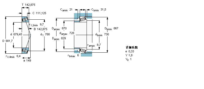 SKF 圆锥滚子轴承, 单列, 英制轴承LM281849/810样本图片