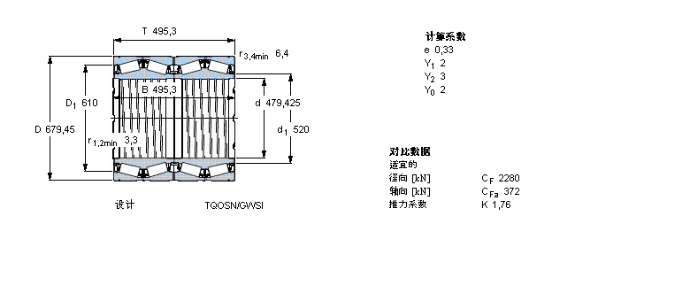 SKF 圆锥滚子轴承, 四列，TQO结构, TQOSN/GWSI, 轴承孔中的螺旋槽BT4B334116BG/HA1VA901样本图片