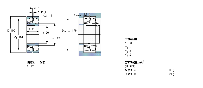 SKF 球面滚子轴承, 圆柱和圆锥孔, 圆锥型内孔, 用于振动场合22318EKJA/VA405样本图片