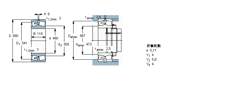 SKF 球面滚子轴承, 圆柱和圆锥孔, 圆柱型内孔, 无密封件24892CAMA/W20样本图片