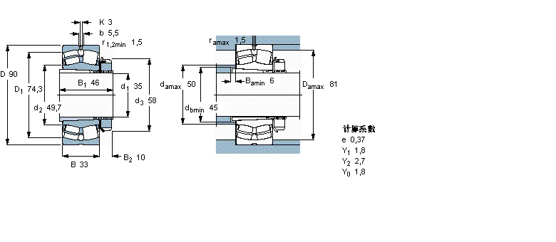 SKF 球面滚子轴承, 带紧定套的22308EK+H2308样本图片