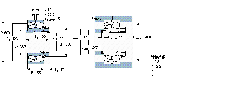 SKF 球面滚子轴承, 带紧定套的22348CCK/W33+OH2348H样本图片