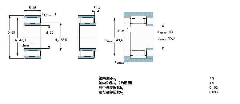 SKF CARB圆环滚子轴承, 圆柱和圆锥孔, 圆柱型内孔, 满C6006V样本图片