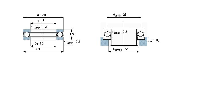 SKF 推力球轴承, 单向51103样本图片