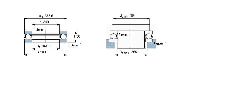 SKF 推力球轴承, 单向51068M样本图片