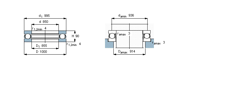 SKF 推力球轴承, 单向591/850M样本图片