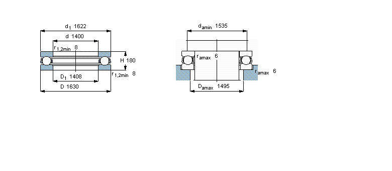 SKF 推力球轴承, 单向511/1400JR样本图片