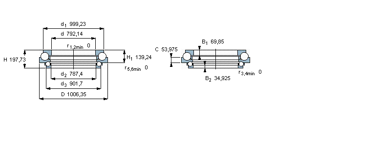 SKF 角接触推力球轴承, 双向BEAB351868样本图片