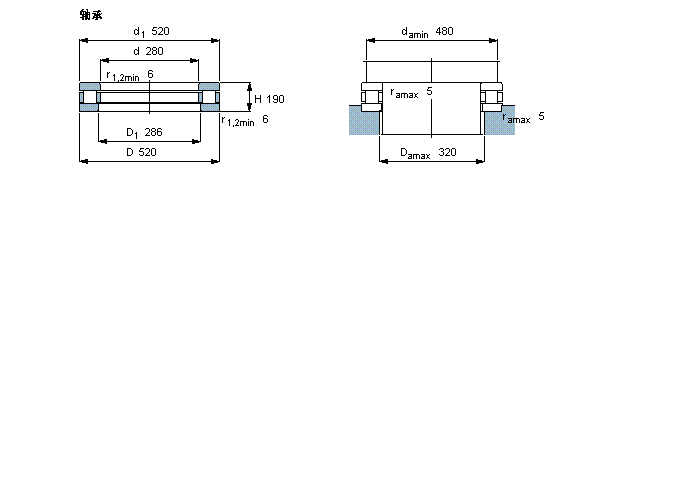 SKF 圆柱滚子推力轴承, 轴承 / 圆柱滚子和保持架止推组件358112样本图片