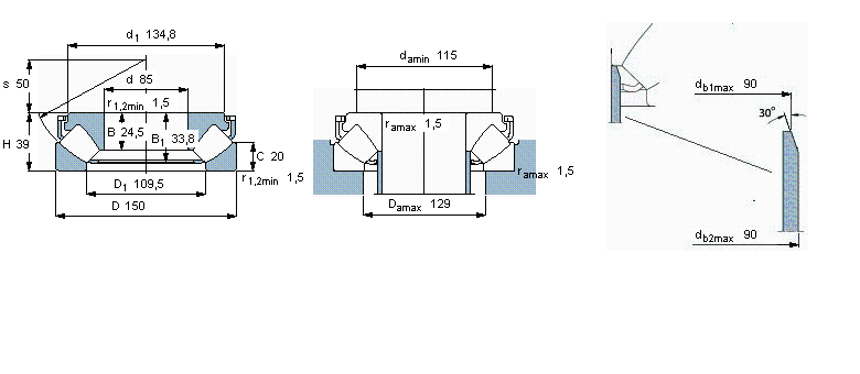 SKF 球面滚子推力轴承, 球面滚子推力轴承29317E样本图片