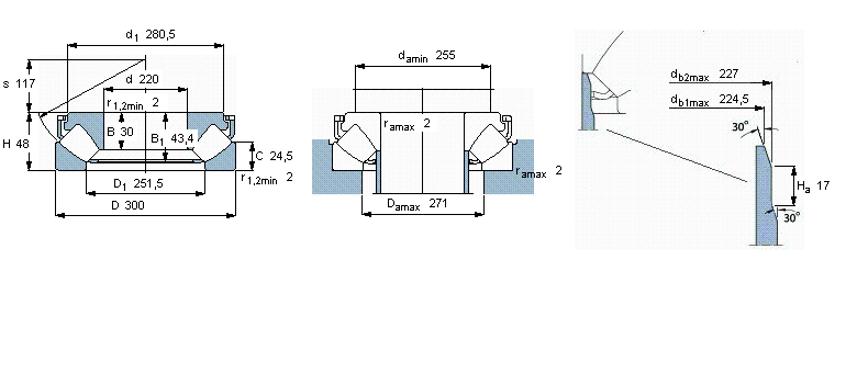 SKF 球面滚子推力轴承, 球面滚子推力轴承29244E样本图片