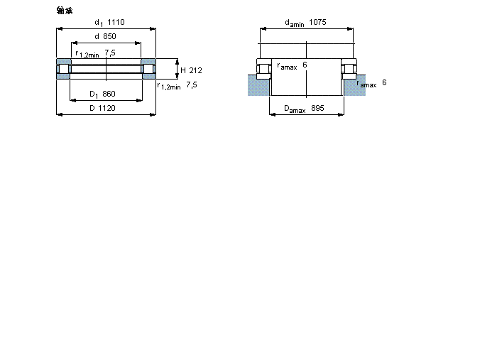 SKF 圆柱滚子推力轴承, 轴承 / 圆柱滚子和保持架止推组件812/850M样本图片