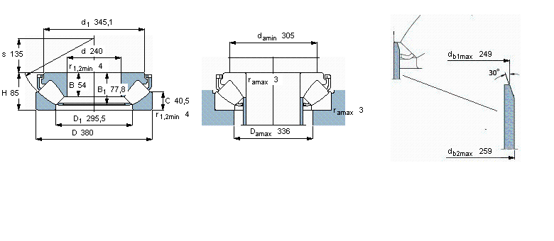 SKF 球面滚子推力轴承, 球面滚子推力轴承29348E样本图片
