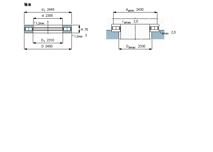 SKF 圆柱滚子推力轴承, 轴承 / 圆柱滚子和保持架止推组件358158样本图片