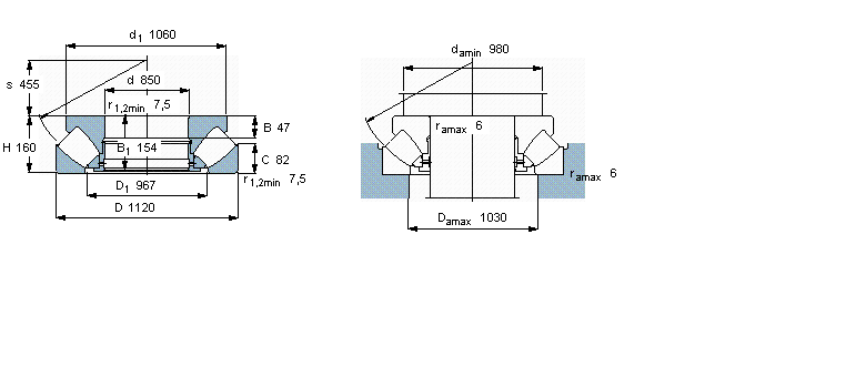 SKF 球面滚子推力轴承, 球面滚子推力轴承292/850EM样本图片