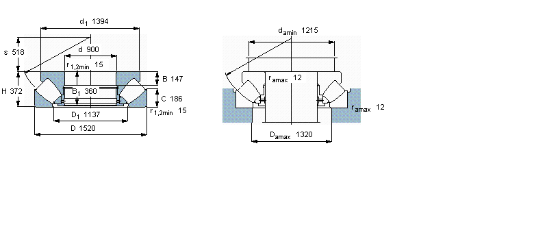 SKF 球面滚子推力轴承, 球面滚子推力轴承294/900EF样本图片