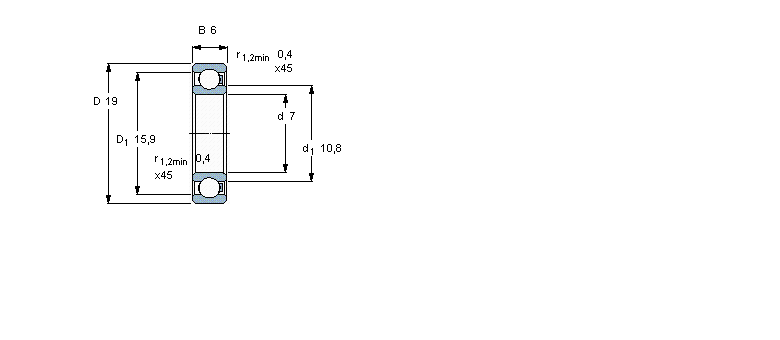 SKF 聚合物球轴承,单列球轴承, PP/PP/stainless steel/PP607/HR22T2样本图片