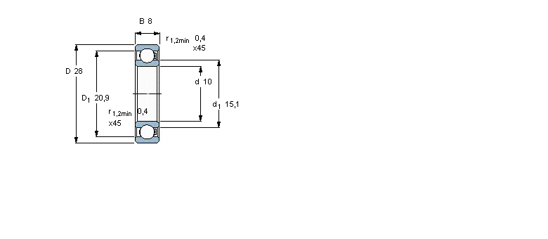 SKF 聚合物球轴承,单列球轴承, POM/POM/stainless steel/PA6616100/HR11TN样本图片