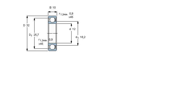 SKF 聚合物球轴承,单列球轴承, POM/POM/stainless steel/PA666201/HR11TN样本图片