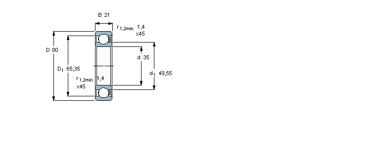 SKF 聚合物球轴承,单列球轴承, PP/PP/glass/PP6307/HR22Q2样本图片