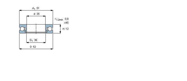 SKF 聚合物球轴承,推力球轴承, PP/PP/stainless steel/PP51107V/HR22T2样本图片