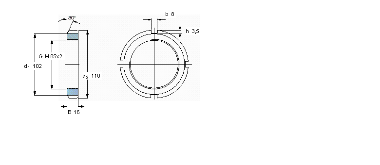 SKF 带锁定垫圈的KM(L)和HM锁定螺母KM17样本图片