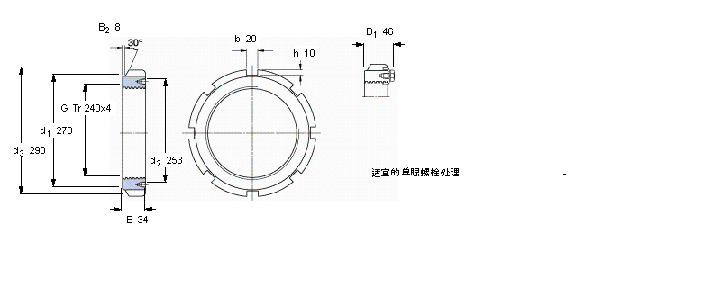 SKF 带锁紧夹的HM(E)锁定螺母HME3048样本图片