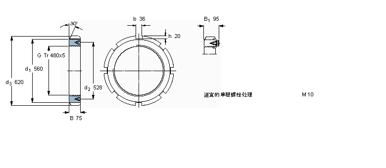 SKF 带锁紧夹的HM(E)锁定螺母HM3196样本图片