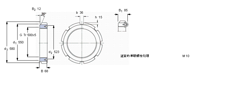 SKF 带锁紧夹的HM(E)锁定螺母HME30/500样本图片