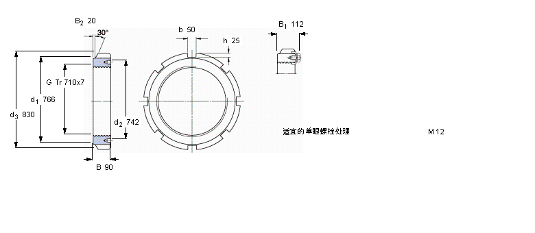 SKF 带锁紧夹的HM(E)锁定螺母HME30/710样本图片