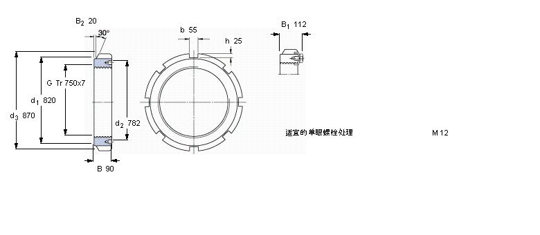 SKF 带锁紧夹的HM(E)锁定螺母HM31/750样本图片