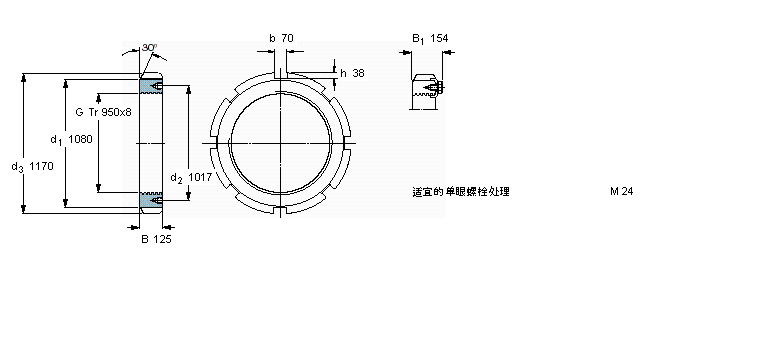 SKF 带锁紧夹的HM(E)锁定螺母HM31/950样本图片