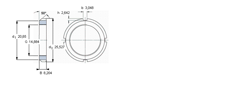 SKF N和AN锁定螺母, 英制尺寸N02样本图片