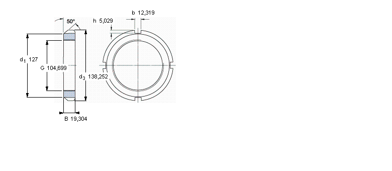 SKF N和AN锁定螺母, 英制尺寸AN21样本图片