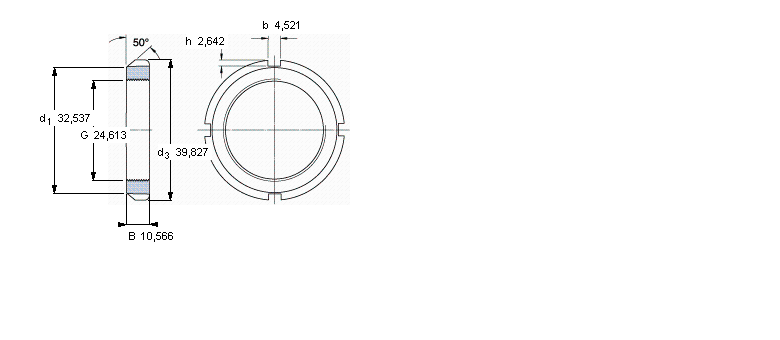 SKF N和AN锁定螺母, 英制尺寸N05样本图片