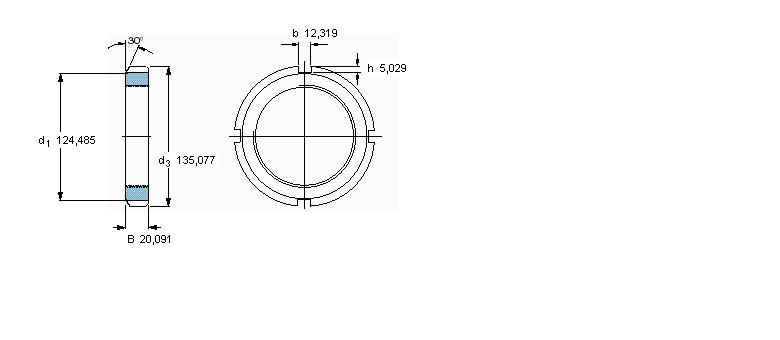 SKF N和AN锁定螺母, 英制尺寸N022样本图片