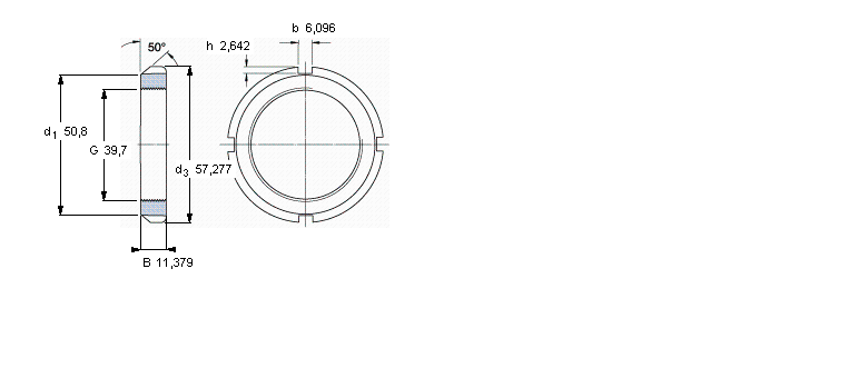 SKF N和AN锁定螺母, 英制尺寸N08样本图片