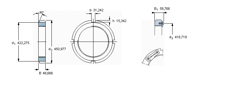 SKF N和AN锁定螺母, 英制尺寸N076样本图片