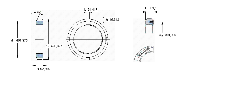SKF N和AN锁定螺母, 英制尺寸N084样本图片