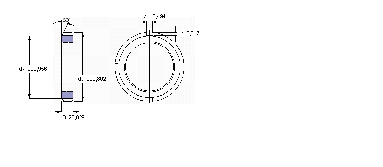 SKF N和AN锁定螺母, 英制尺寸N038样本图片