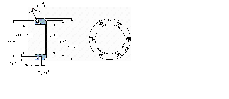 SKF 带锁紧销的KMTA精密锁紧定螺母KMTA7样本图片