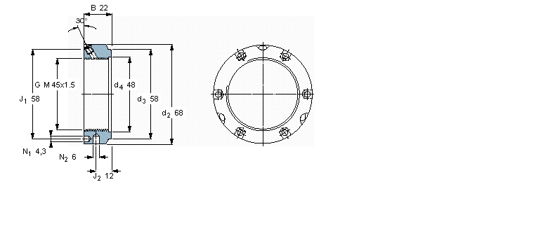 SKF 带锁紧销的KMTA精密锁紧定螺母KMTA9样本图片