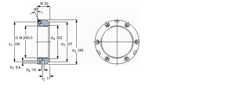 SKF 带锁紧销的KMTA精密锁紧定螺母KMTA40样本图片