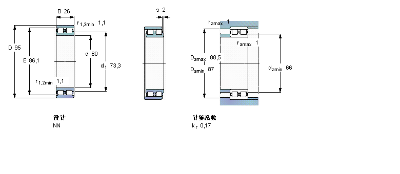 SKF 圆柱滚子轴承,双列, 精密, NN 设计NN3012TN/SP样本图片