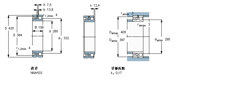 SKF 圆柱滚子轴承,双列, 精密, NN 设计NN3056/SPW33样本图片