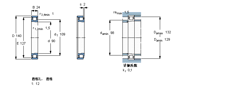 SKF 圆柱滚子轴承,单列, 精密, 陶瓷混合轴承, PEEKN1018KTNHA/HC5SP样本图片