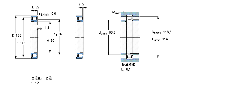 SKF 圆柱滚子轴承,单列, 精密, 与钢路辗, PEEKN1016KTNHA/SP样本图片