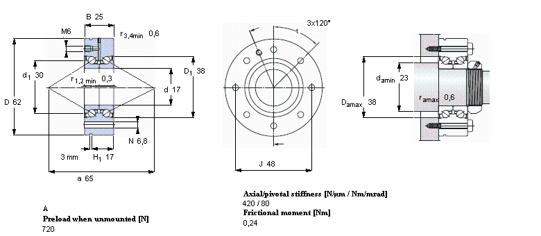 SKF 角接触推力球轴承 for screw drives, double direction, for bolt mountingBEAM017062-2RS/PE样本图片